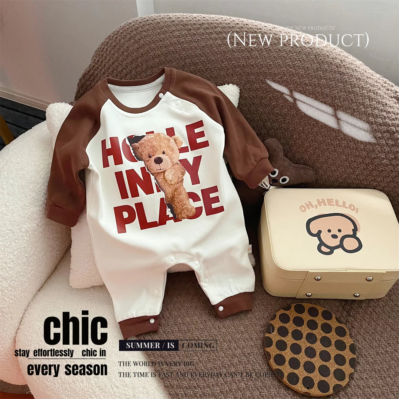 Ins 2024 Frühling Herbst Baby Jungen Bodysuit Baumwolle gestreiften Cartoon gedruckt Langarm Kleinkind Jungen Stram pler Neugeborene Jungen Outfits.