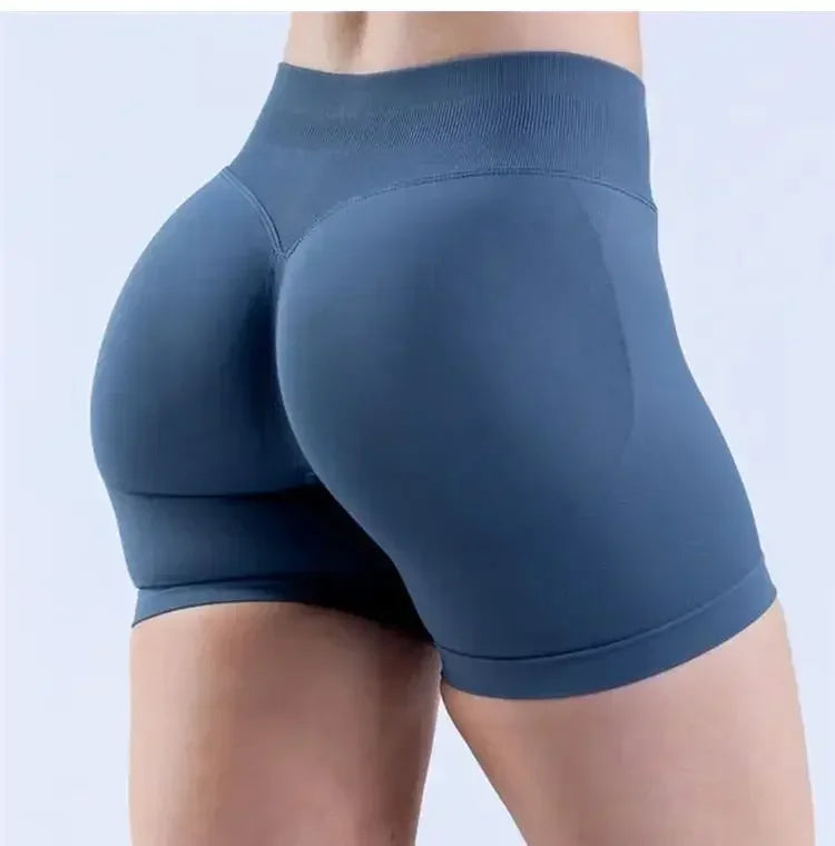 Summer High Waisted Yoga Shorts Women  Fashionable and Sexy Running Fitness Pants Solid Color High Elastic Yoga Leggings