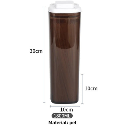 Square press storage tank sealed tank kitchen grains plastic candy jar fruit powder box transparent storage tank