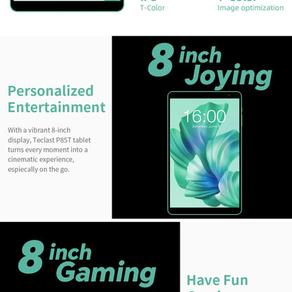 Teclast P85T 2024 Tablet Allwinner A523 8-core 1.8GHz/ 10GB(4GB+6GB) RAM/64GB ROM/8 Inch 800×1280iPS/WIFI5G/4G/5000mAh/Type-C/0.