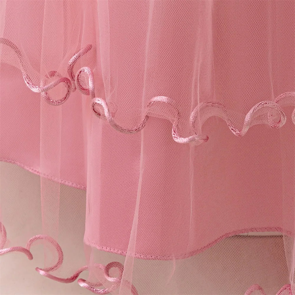 Kinder Kleid Neue Geburtstag Party Mädchen Prinzessin Kleid Gestickte Mesh Hochzeit Blume Junge Elegante Kinder Abend Kleidung Kostüm.