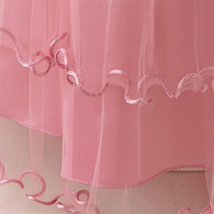 Kinder Kleid Neue Geburtstag Party Mädchen Prinzessin Kleid Gestickte Mesh Hochzeit Blume Junge Elegante Kinder Abend Kleidung Kostüm.