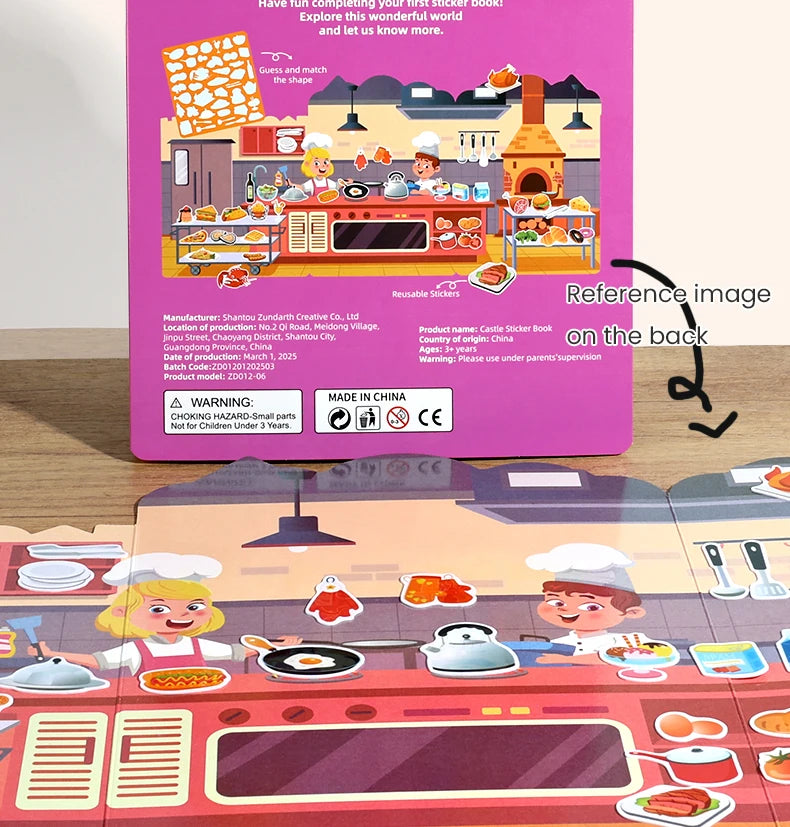 Kids' Reusable Castle Jelly Sticker Book Multi-Theme DIY Creative Jelly Stickers Portable Quiet Busy Book Montessori Sticker Toy