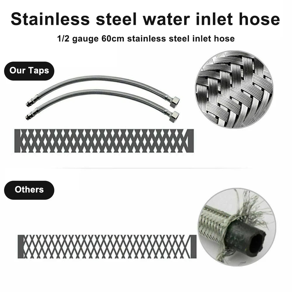 Faucets Kitchen Standing Faucet Bathroom Faucet Single Handle Basin Taps Hot & Cold Water Tap Chrome Plated Sink Faucets