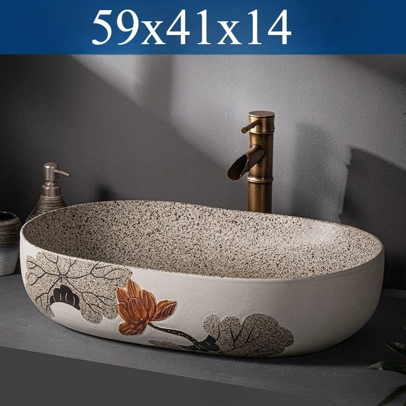 Modernes Badezimmerwaschbecken im nordischen Stil zum Waschen von Händen und Gesicht, minimalistisches Design, individuell gestaltet