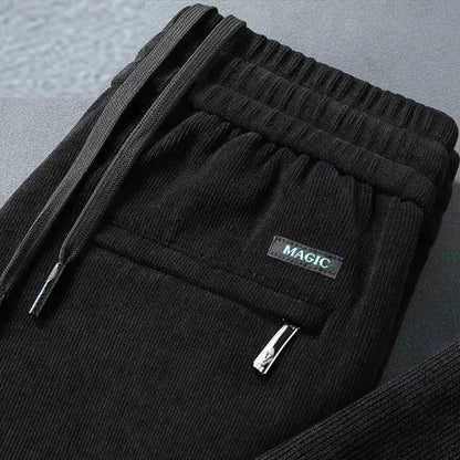 Herren-Freizeithose, verdickt, gerades Bein, warm, Herbst-Winter-Oberbekleidung, modisch, vielseitig, lockere Passform, sportlicher Stil