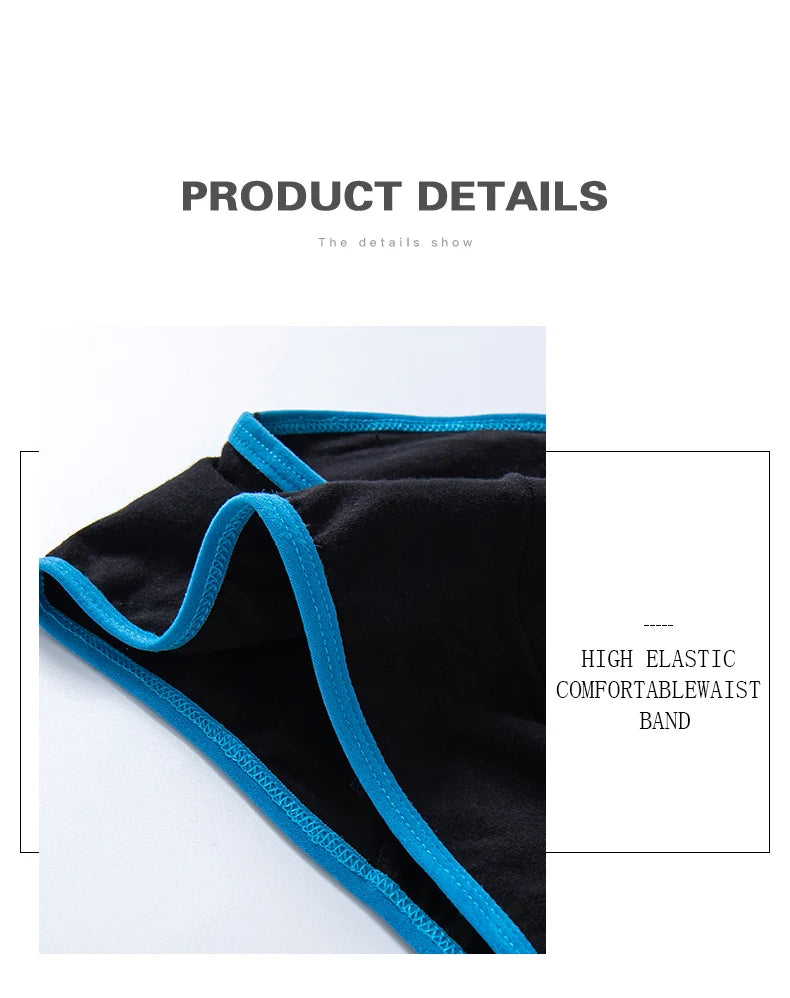 Women's Physiological Briefs 4-Layer Absorbent Leakproof Menstrual Pantie Euro Size Girl Period Panty Mid Waist Cotton Underwear.