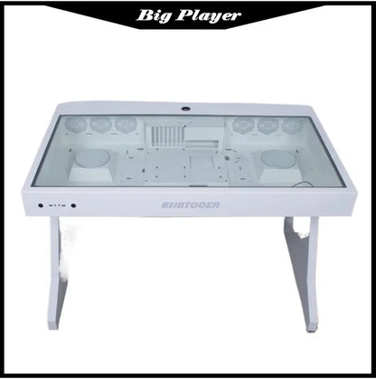 Computergehäuse für große Spieler, All-in-One-Tisch, hochwertiger Desktop, vollständig transparent, großes Gehäuse, cooler wassergekühlter Sci-Fi-Spieltisch