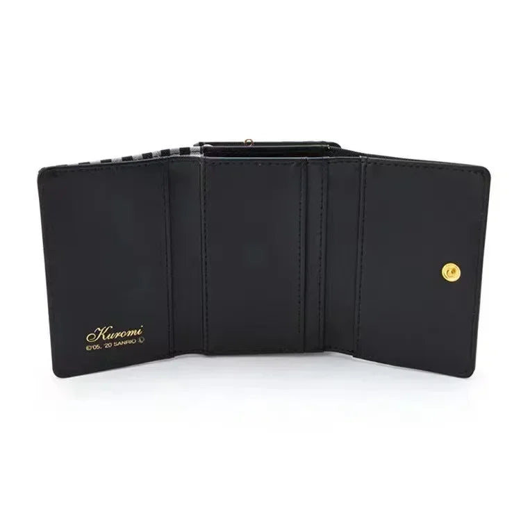 Sanrio Hello Kitty Bag Kawaii Cinnamoroll My Melody Kuromi Casual Fashion PU Leather Wallet Cute Folding Card Bag Birthday Gifts.