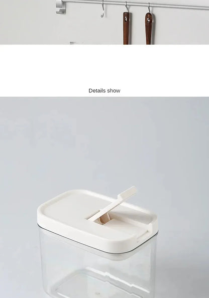 Clear Food Grade Plastic Storage Jar Airtight Seal for Kitchen Snacks Cereals Beans Kitchen Storage Organizer Kitchen Storage.