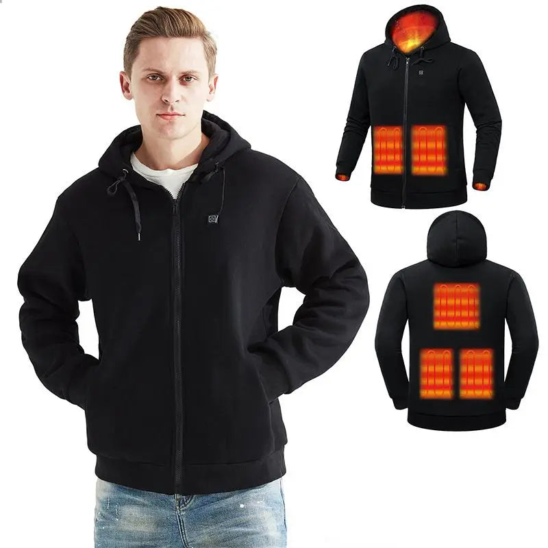 Men's Winter USB Heating  jacket Heated Hoodie Anime Hoodies Winter Men jackets streetwear Heated  Hoodies Sweatshirt Clothes.