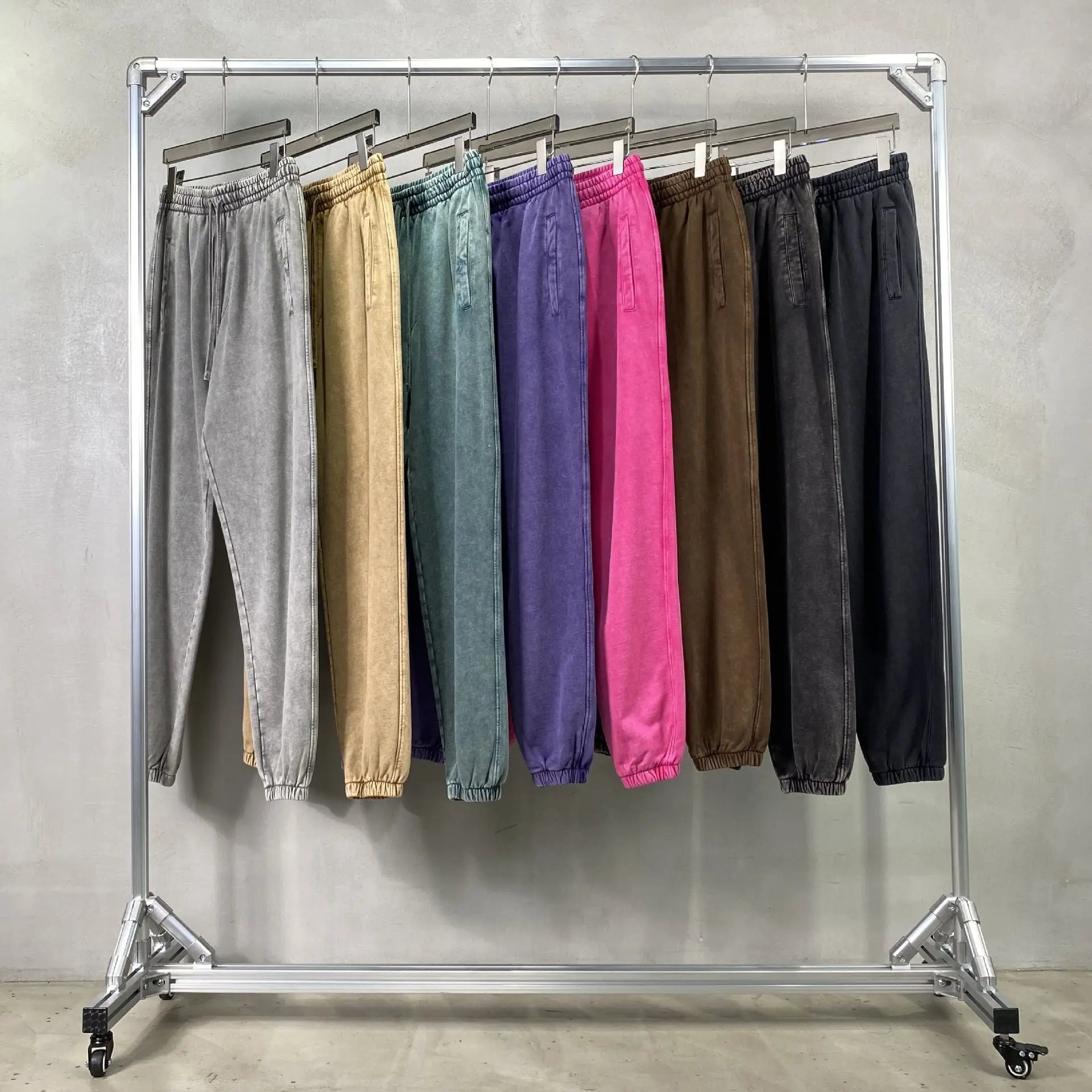 Vier Jahreszeiten Neue Mode Für Männer Casual Trendy Amerikanischen Gewaschen Gewachst Lose Einfarbig Hosen Gerade Jogger Hosen Männliche Hosen.