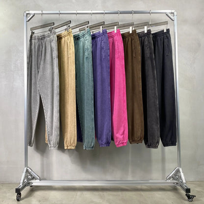 Vier Jahreszeiten Neue Mode Für Männer Casual Trendy Amerikanischen Gewaschen Gewachst Lose Einfarbig Hosen Gerade Jogger Hosen Männliche Hosen.