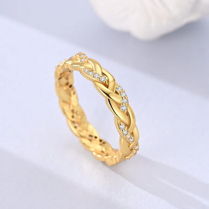 925 Sterling Silver Rings Gold Color Sparking Popular LOVE Wedding Ring Certified Women Engagement Jewelry Anniversary Gifts.