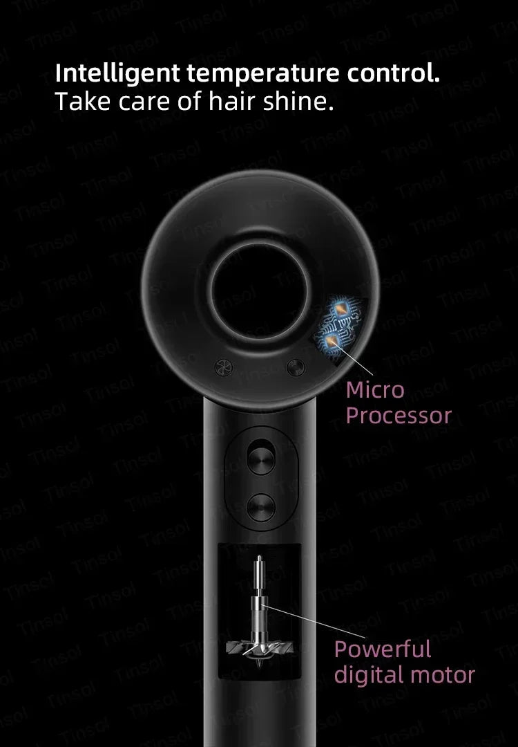 High-speed negative ion hair dryer Professional thermostatic leafless hair dryer Powerful household negative ion hair dryer