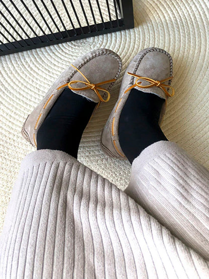 New 100% Natural Wool Genuine Leather Women Flat Winter shoes Women Moccasins Casual Loafers Plus Size Winter shoes