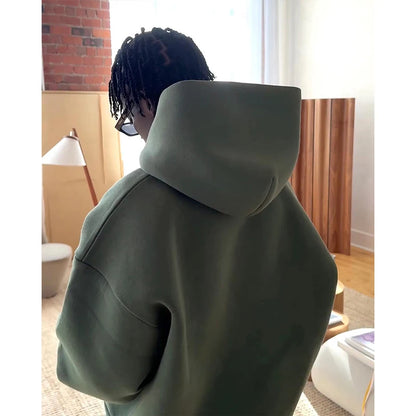 Men Cotton Vintage Tracksuit 2pcs Set Hoodies Straight Pants Casual Loose Hip Hop Sports Hooded Pullover Trousers Y2k Streetwear