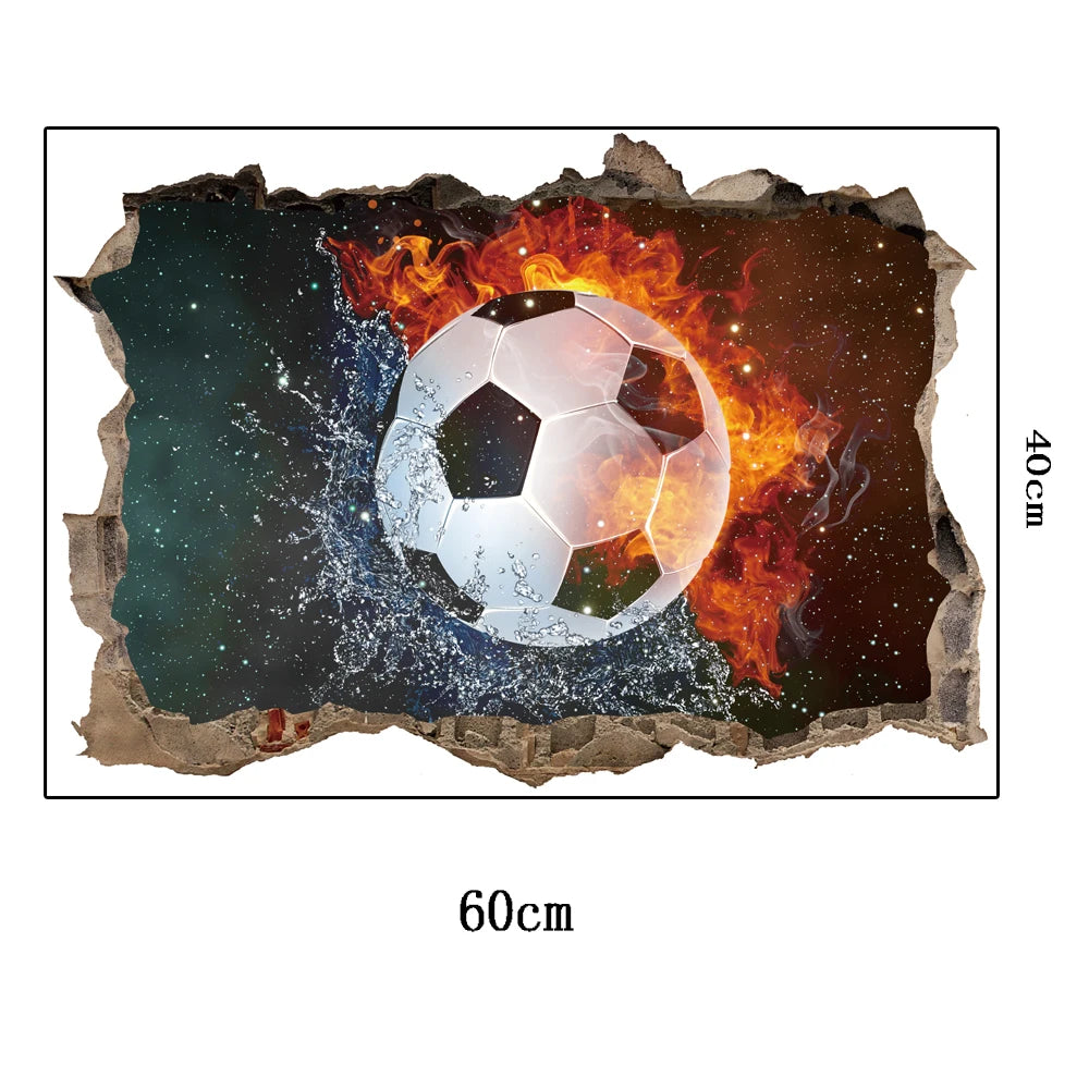 Creative Football PVC Wall Sticker Soccer Personalized Name Wall Decals For Kids Boys Room Mural Bedroom Decor Poster Art.