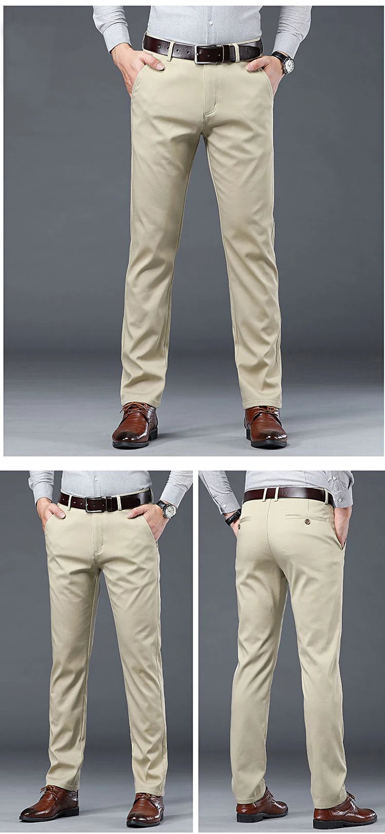 Summer Thin Men's Slim Suit Pants Fashion Business Casual Cotton Green Black Khaki Trousers Male Brand Clothing 30-40.