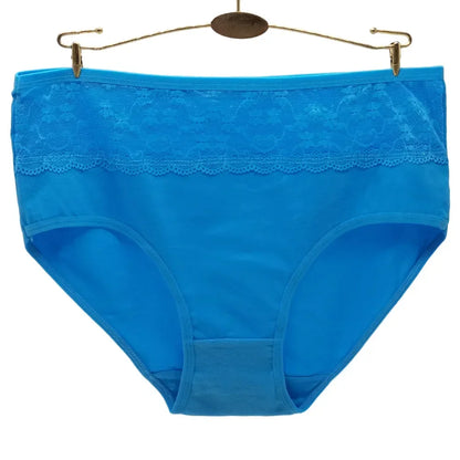Cotton panties 2XL 3XL 4XL plus size briefs women Underwear high waist lingerie female intimate Transparent lace 3 pieces/lot.