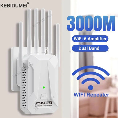 WiFi6 3000Mbps Wireless Repeater Dual Band 2.4Ghz 5GHz  WiFi Extender Wi-Fi 6 Amplifier Long Range Signal Expansion Booster.