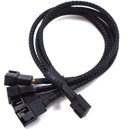 New 4 Pin Pwm Fan Cable 1 To 4/3/2/1 Ways Splitter Black Sleeved 27cm Extension Cable Connector Pwm Extension Cables.