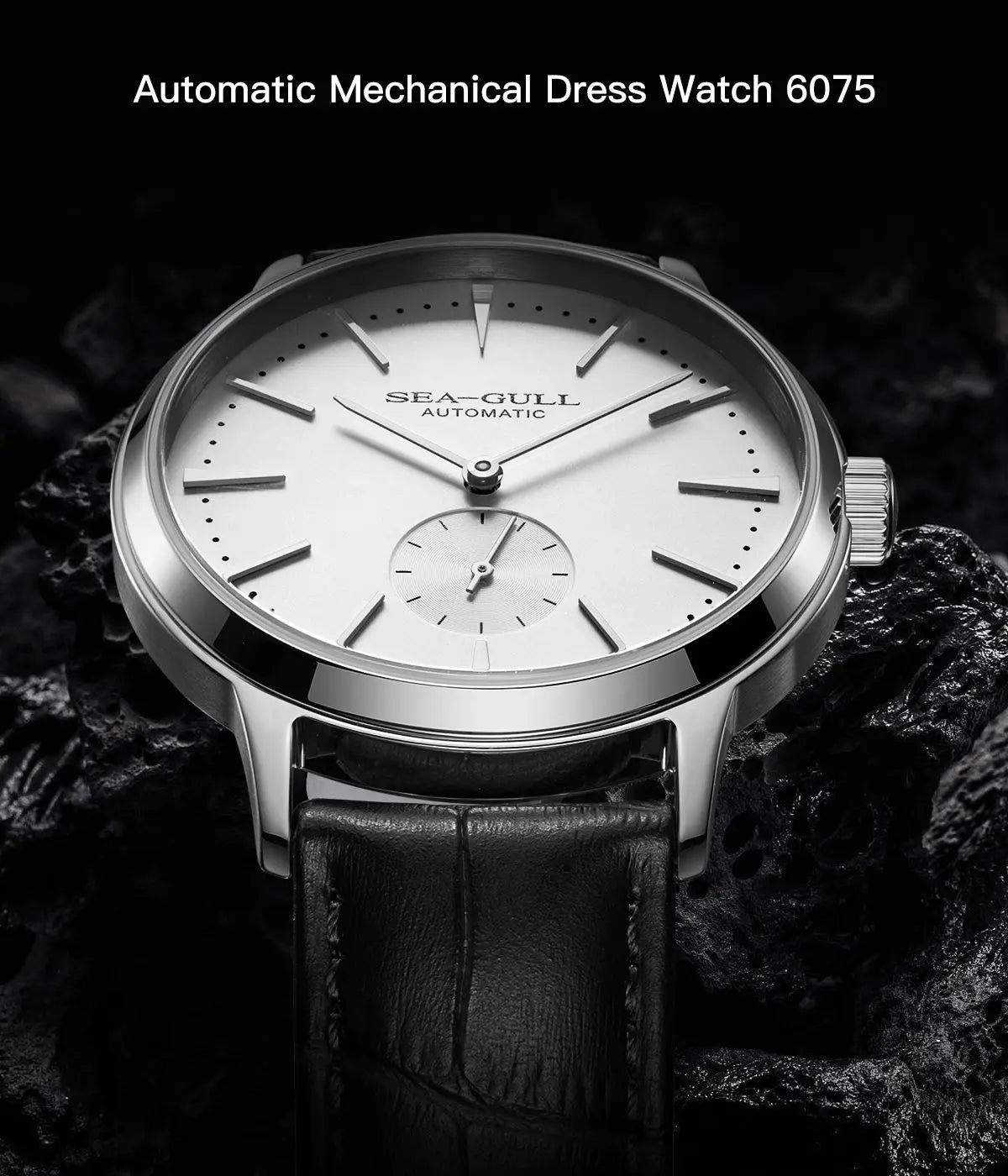 Seagull New Business Watch Men's Mechanical Wristwatches 50m Waterproof Leather Valentine Male Watches relogio masculino 6075.