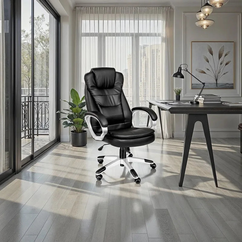 Bürostuhl Chefsessel Drehstuhl Bürostuhl Schreibtischstuhl mit Rollen Schwarz