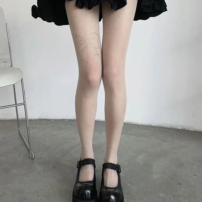 Sexy Blue Butterfly Net Stockings Women's Long Tube Socks Invisible Sweat Absorbent Polka Dot Design Pure Desire Stockings