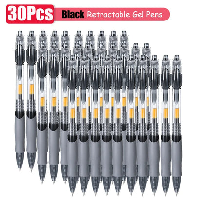 1–63 Stück einziehbares Gelschreiber-Set, Kugelschreiber mit schwarzer/roter/blauer Tinte zum Schreiben, 0,5 mm Nachfüllungen, Bürozubehör, Schulbedarf, Schreibwaren