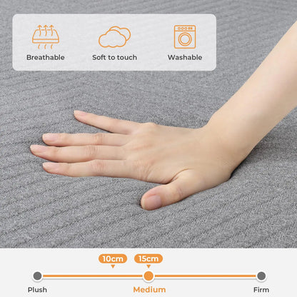 Vesgantti Klappmatratze, 15 und 8 cm große faltbare Gel-Memory-Schaum-Matratze, dreifach faltbar, für Reisen, Camping, Gästebett