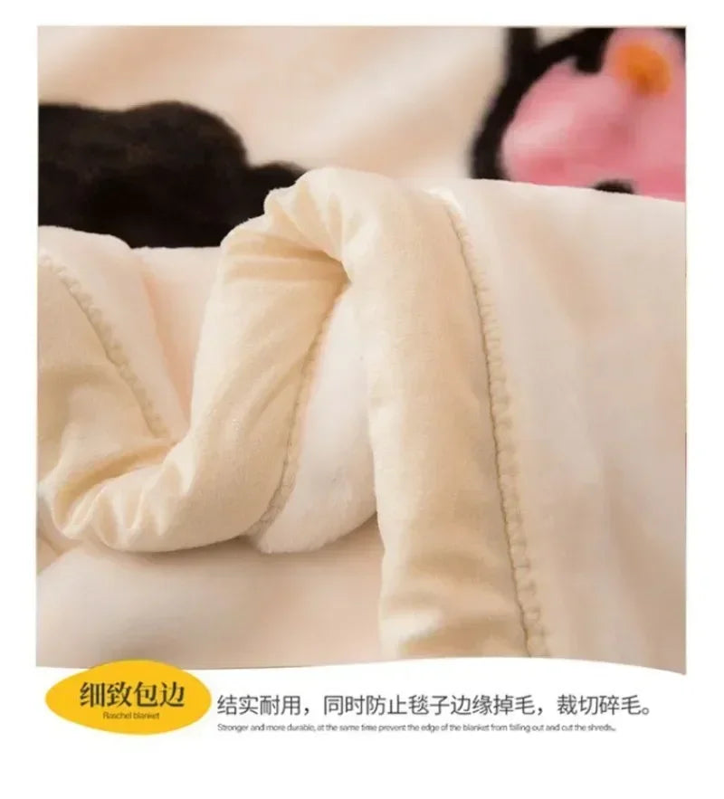 150x200cm  Home Blanket Double Layered Encrypted Plush Fur Coral Fleece Quilt Winter Dormitory Sofa Keep Warm Sheet Bed Cover.