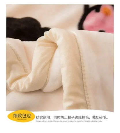 150x200cm  Home Blanket Double Layered Encrypted Plush Fur Coral Fleece Quilt Winter Dormitory Sofa Keep Warm Sheet Bed Cover.