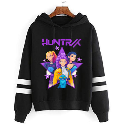 Kpop Demon Hunters Anime Hoodie Woman Clothing Saja Boys Cosplay Cartoon Graphic Sweatshirts Y2k Daily Casual Hooded Pullovers.