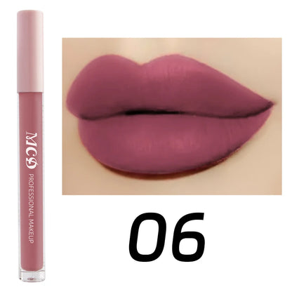1PC Dark Brown Matte Velvet Lip Gloss Waterproof Liquid Lipstick Nude Brown Lips Korean Makeup for Lip Tint Lip Glaze Cosmetics.