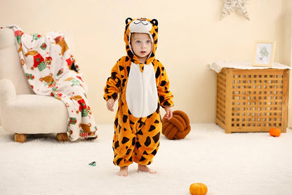 MICHLEY Winter Baby Strampler Mit Kapuze Flanell Cosplay Kleinkind Infant Kleidung Insgesamt Bodys Overall Kostüm Für Kinder Mädchen Junge