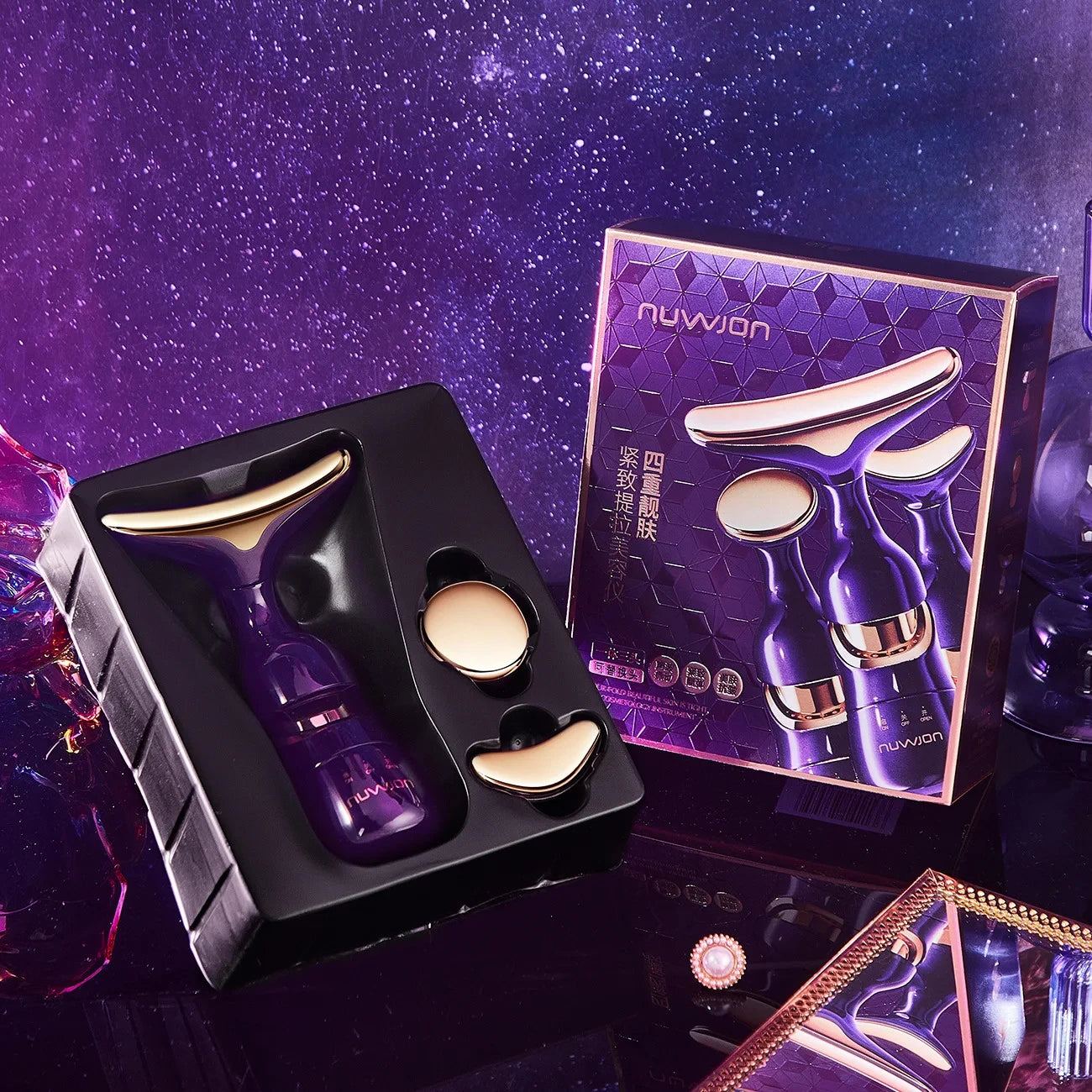 3 In 1 Facial Lifting Device Neck Facial Eye Massage Face Slimmer EMS Beauty Skin Tightening Wrinkle Anti Aging Face Massager.