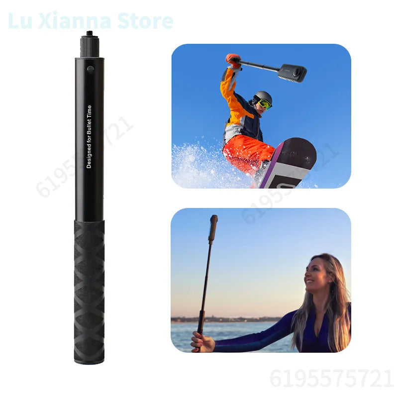 1.2m Ultra-Long Carbon Fiber Invisible Selfie Stick For Insta360 X3/X2/for DJI Action 3/GoPro Camera Invisible Selfie Stick.