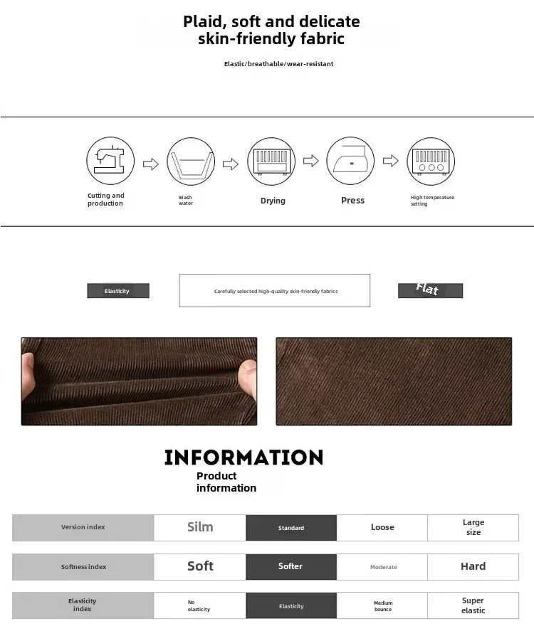 2025 Spring Autumn Men's Corduroy Casual Pants Straight Leg Loose Fit Youth Winter Thick Warm Velvet Long Pants for Men Trousers.