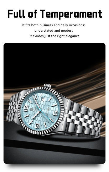 POEDAGAR High Quality Original Men Clock Waterproof Luminous Date Luxury Man Watch Stainless Steel Quartz Men's Watches Male+Box.