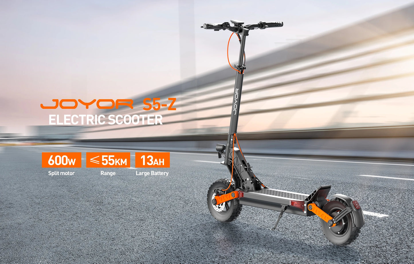 JOYOR S5-Z Electric Scooter 600W for Adults, 10” Folding E-scooter with 48V 13Ah Battery, Max 25km/h and 55km Range.