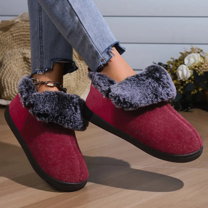 Smile Pop New Men Plush Slippers Indoor Fluffy Fur Home Men Slippers Outdoor Warm Closed Soft Non-slip Fuzzy Winter Men Shoes.