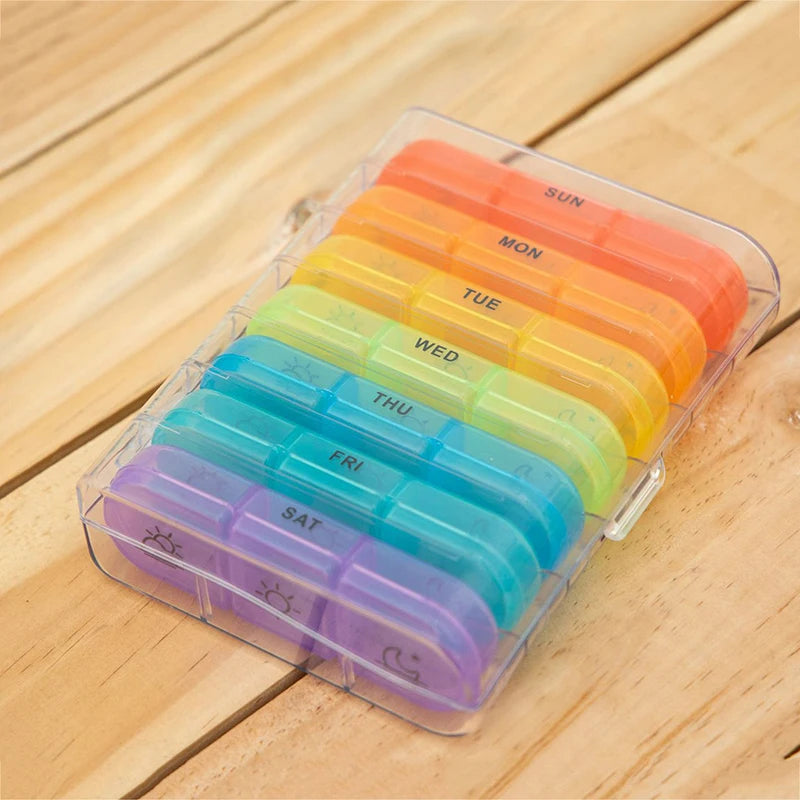 Weekly 6/7/8/10/21 Grids Pill Box Medicine Organizer Black Plastic Storage Box Container Portable Pill Case