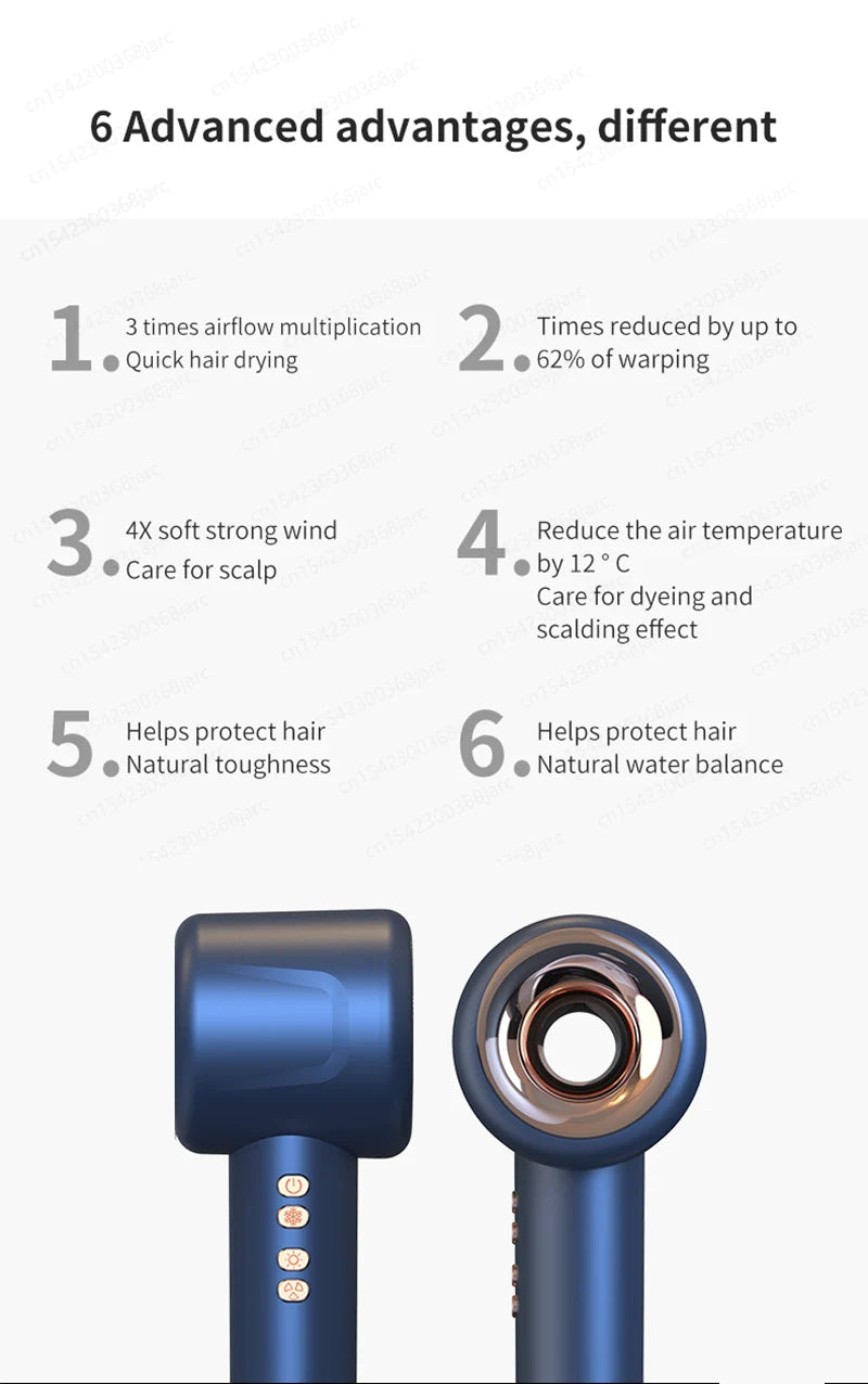 Professional Super Hair Dryer Personal Hair Care Styling Negative ion Salon Tool Constant Anion Electric Leafless Hair Dryers.