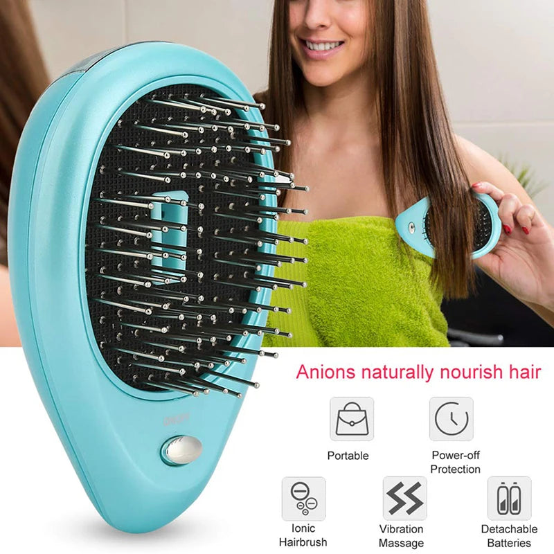 Bestselling Electric Negative Ion Massage Comb Portable Battery Style Hair Comb For Massaging Scalps And Clearing Acupoints.