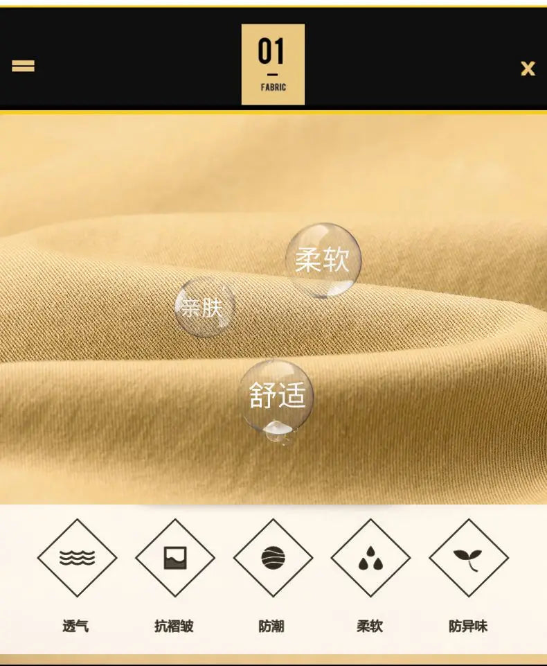 Cotton Men's Casual Pants Straight Stretch Trouser Male Fashion Slim Business Dress Golf Office Spring Autumn Khaki Black Formal.