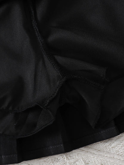 Spring 3-10y Kids Girls Clothes Heart Printing Tops Pleated Skirt 2pcs Sets Children's Outdoor Daily Wear Valentine's Day Gift.