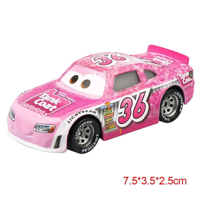 Disney Pixar Cars 2 3 Lightning McQueen Race Div Fritter Miss Tractor Frank 1:55 Diecast Metal Alloy Model Car For Kid Xmas Gift.