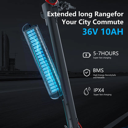 HX X8 Powerful Electric Scooter 350W 10AH 36V Removable battery EScooter Foldable 10.0 inch Wheel Self-Balance E Scooter.