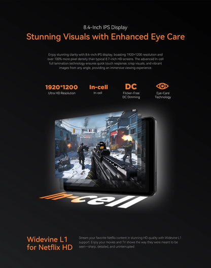 ALLDOCUBE iPlay60 mini Turbo Tablet 8.4" 60Hz Snapdragon 6 Gen1 16GB(8GB+8GB Virtual) RAM 128GB ROM WiFi 5500mAh Android 14.